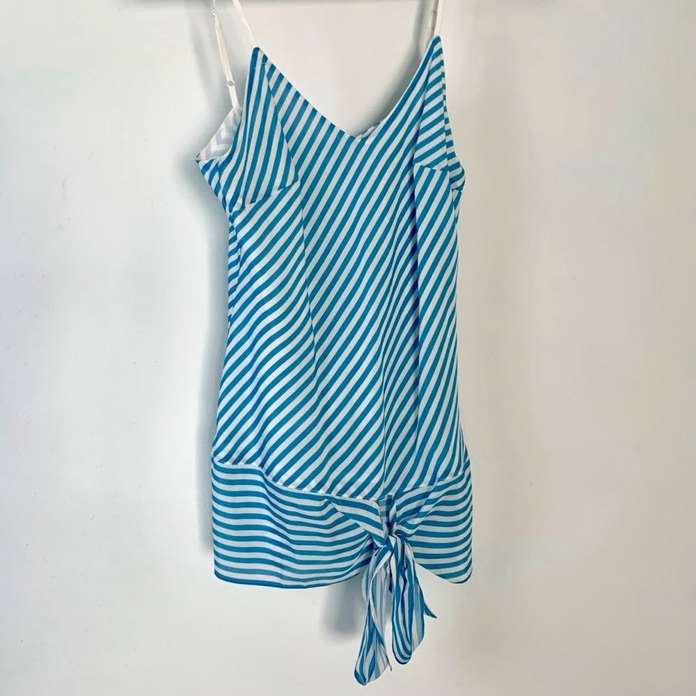 Gold Hawk Silk Cami Tank in Blue White; AMAZING CONDITION Size Small